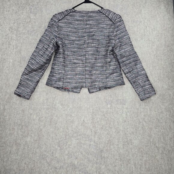 H&M Women’s Textured Metallic Crop Jacket Size 6 Multi-Color - Picture 2 of 7
